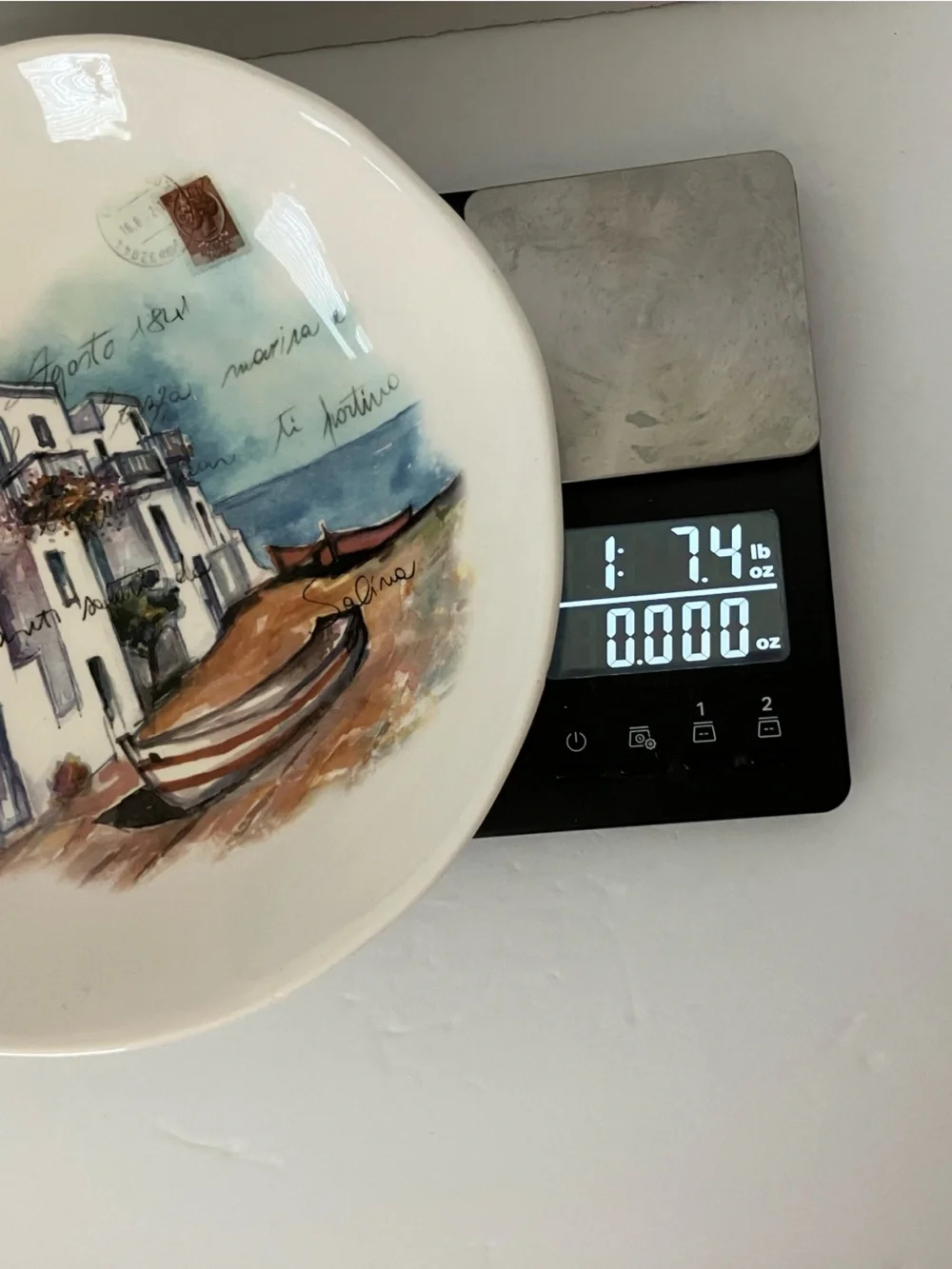 Ceramics Cuore “Seaside Village” Postcard Pasta Serving Bowl